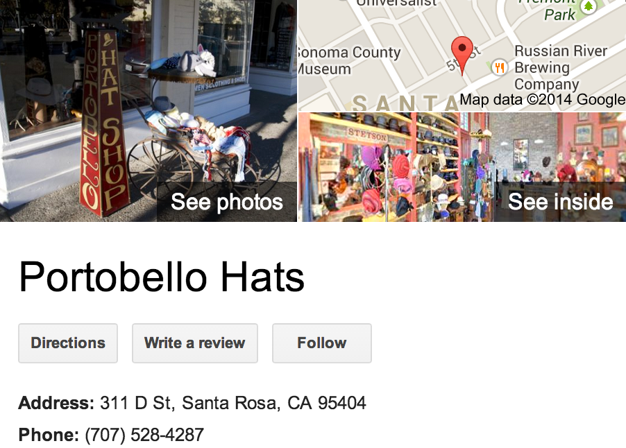 Google Business View for a Hat Shop.  Look Inside!