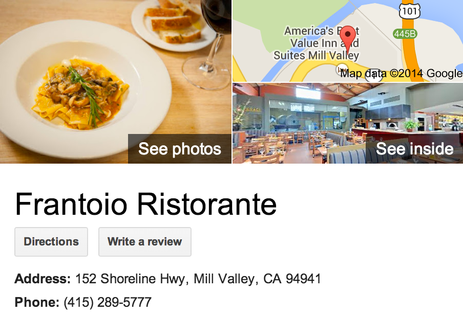 Google Business View for an Italian Restaurant.  Look Inside!