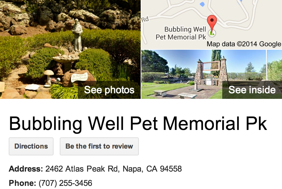 Google Business View for a Pet Memorial Park.  Look Inside!