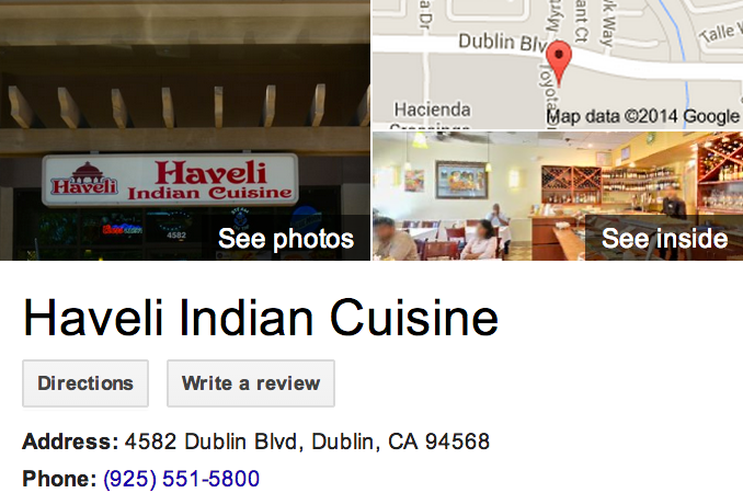 Google Business View for an Indian Restaurant.  Look Inside!