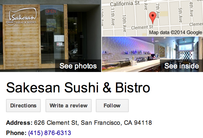 Google Business View for a Sushi House.  Look Inside!