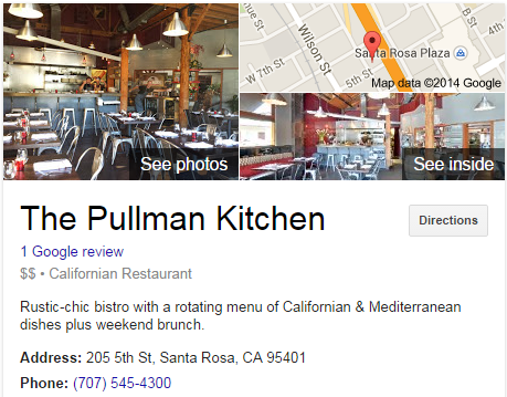 Google Business View for a Californian Restaurant. Look Inside!